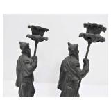 Old Vintage Figural Metal Knight Candle Stands