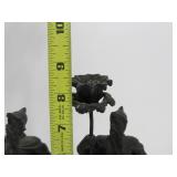 Old Vintage Figural Metal Knight Candle Stands
