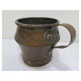 Large Antique Copper Beer Mug Tankard