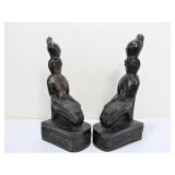 Large Egyptian Bird Deity Sculptures or Bookends