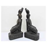 Large Egyptian Bird Deity Sculptures or Bookends