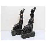 Large Egyptian Bird Deity Sculptures or Bookends