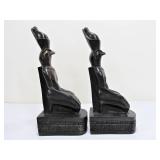 Large Egyptian Bird Deity Sculptures or Bookends