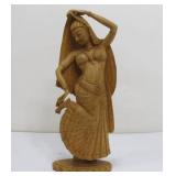 Highly Detailed Carved Wooden Figural Dancer Carving