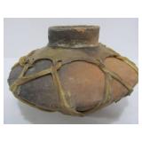 2 Sinew Wrapped Primitive Clay Jars