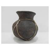 2 Sinew Wrapped Primitive Clay Jars