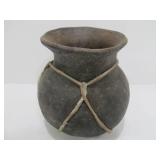 2 Sinew Wrapped Primitive Clay Jars