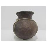 2 Sinew Wrapped Primitive Clay Jars
