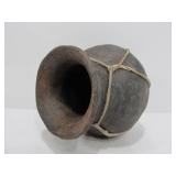 2 Sinew Wrapped Primitive Clay Jars