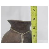 2 Sinew Wrapped Primitive Clay Jars