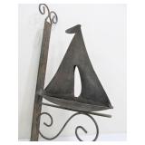 Metal Sailboat Wall Bracket or Outdoor Bell Hanger