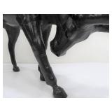 Large Vintage Leather Bull Sculpture