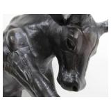 Large Vintage Leather Bull Sculpture