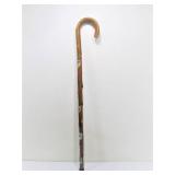 Vintage Walking Stick/Cane w/Many Travel Tags