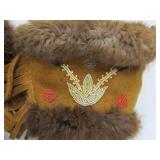 Pair of Antique Fur Lined Native American Beaded Mitts