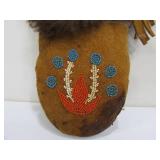 Pair of Antique Fur Lined Native American Beaded Mitts
