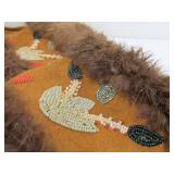 Pair of Antique Fur Lined Native American Beaded Mitts