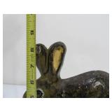 Vintage Painted Cast Iron Rabbit Door Stop