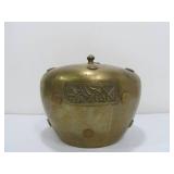 Old Vintage Oriental Brass & Copper Lidded Pot