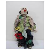 2 Large Vintage Bisque Clown Dolls