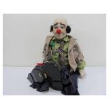 2 Large Vintage Bisque Clown Dolls