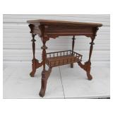 Antique 2 Tiered Quartersawn Oak Side Table