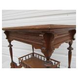 Antique 2 Tiered Quartersawn Oak Side Table