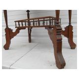 Antique 2 Tiered Quartersawn Oak Side Table