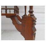 Antique 2 Tiered Quartersawn Oak Side Table