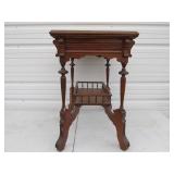 Antique 2 Tiered Quartersawn Oak Side Table