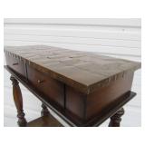 Signed BASSETT Contemporary Copper Lined Hall Table w/Drawers