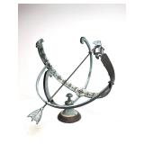 Large Vintage Solid Brass Armillary Outdoor/Garden Sundial