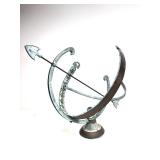 Large Vintage Solid Brass Armillary Outdoor/Garden Sundial