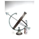 Large Vintage Solid Brass Armillary Outdoor/Garden Sundial