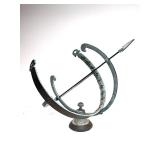 Large Vintage Solid Brass Armillary Outdoor/Garden Sundial