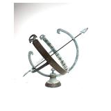 Large Vintage Solid Brass Armillary Outdoor/Garden Sundial
