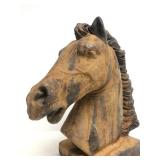 Large Heavy Vintage Highly Detailed Horsehead Statue