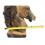 Large Heavy Vintage Highly Detailed Horsehead Statue