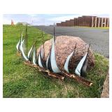 LARGE Signed Mid Century JERE Brass/Metal Sailboat 3D Wall Sculpture - "Regatta"