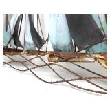 LARGE Signed Mid Century JERE Brass/Metal Sailboat 3D Wall Sculpture - "Regatta"