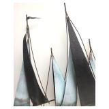 LARGE Signed Mid Century JERE Brass/Metal Sailboat 3D Wall Sculpture - "Regatta"