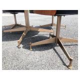 Vintage Mid Century BRODY Dining Table w/4 Matching Swivel Barrel Chairs