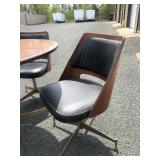 Vintage Mid Century BRODY Dining Table w/4 Matching Swivel Barrel Chairs