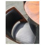 Vintage Mid Century BRODY Dining Table w/4 Matching Swivel Barrel Chairs