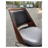 Vintage Mid Century BRODY Dining Table w/4 Matching Swivel Barrel Chairs