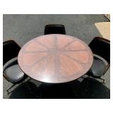 Vintage Mid Century BRODY Dining Table w/4 Matching Swivel Barrel Chairs