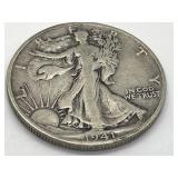 1939, 1940 and 1941 Walking Liberty Half Dollar Coins