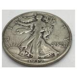 1939, 1940 and 1941 Walking Liberty Half Dollar Coins