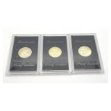 Uncirculated Three Eisenhower 1974 Uncirculated Half Dollars