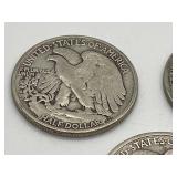 Three 1942 Walking  Liberty Half Dollars